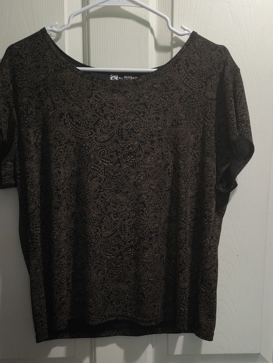 RL Richard Tops - R&M Richards Black Short Sleeve Paisley Tee